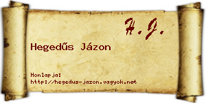 Hegedűs Jázon névjegykártya